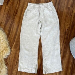 Athleta Retreat Linen High Rise SP pant in natural Linen